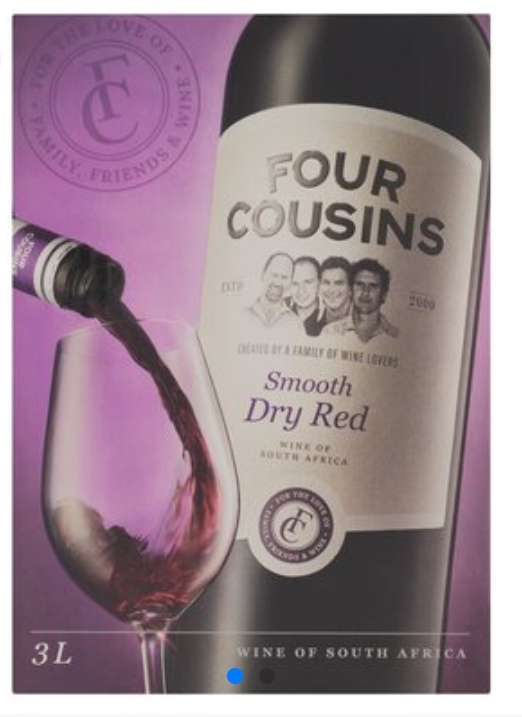 FOUR COUSINS DRY RED 3LTR