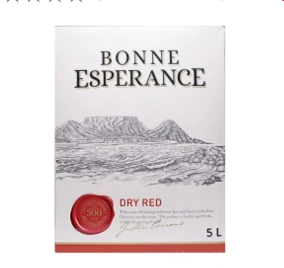 BONNE ESPERANCE  DRY RED 5LTR